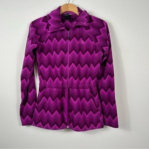 The North Face Harper Full Zip Chevron Pattern Fleece Purple Jacket Size Small